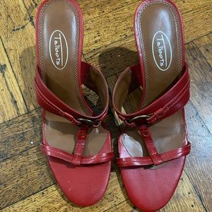 Talbots Red Slip-On Dress Sandals Sz 7